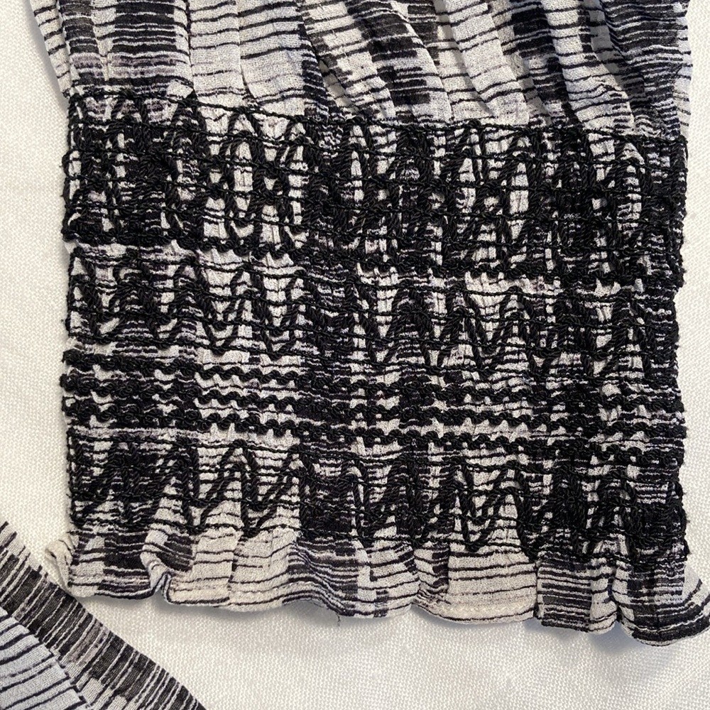 Club Monaco printed dress chiffon silk black grey 8 - Picture 15 of 16